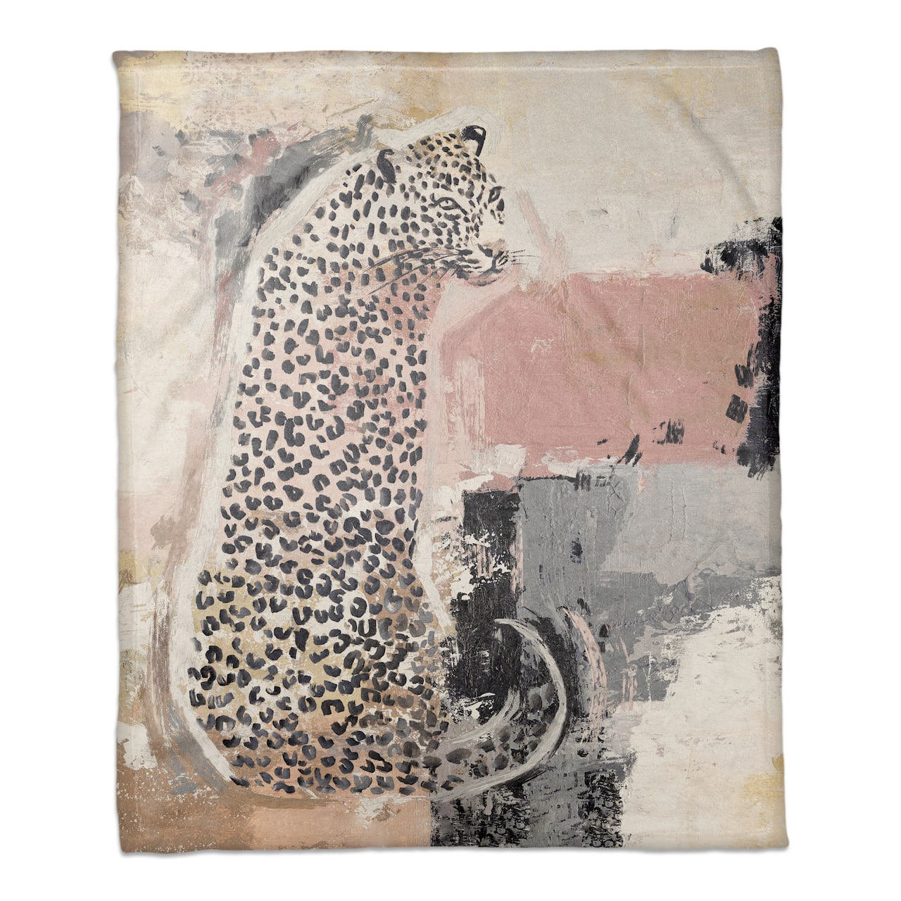 Jungle Cat Abstract 50" x 60" Coral Fleece Blanket